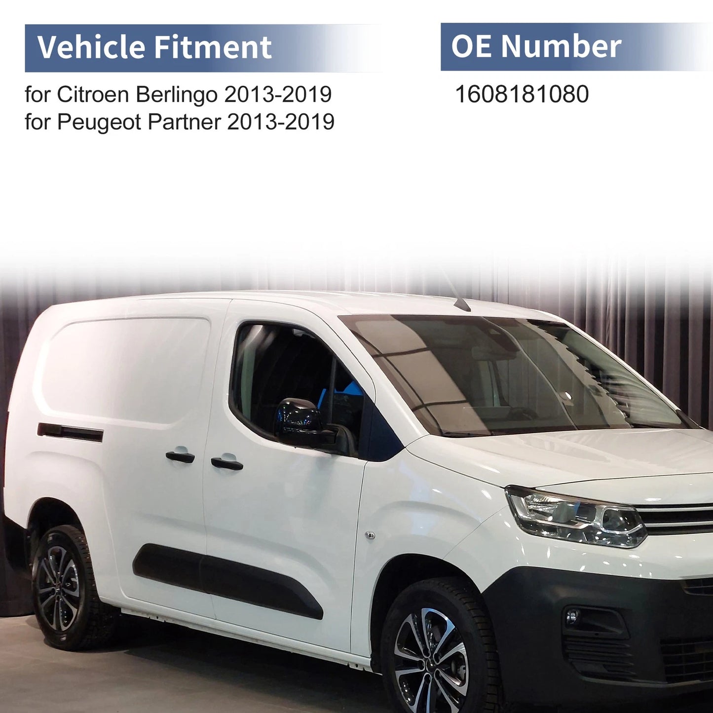 Right Passenger Side Mirror Cover Cap Grey for Citroen Berlingo (2008-2018)