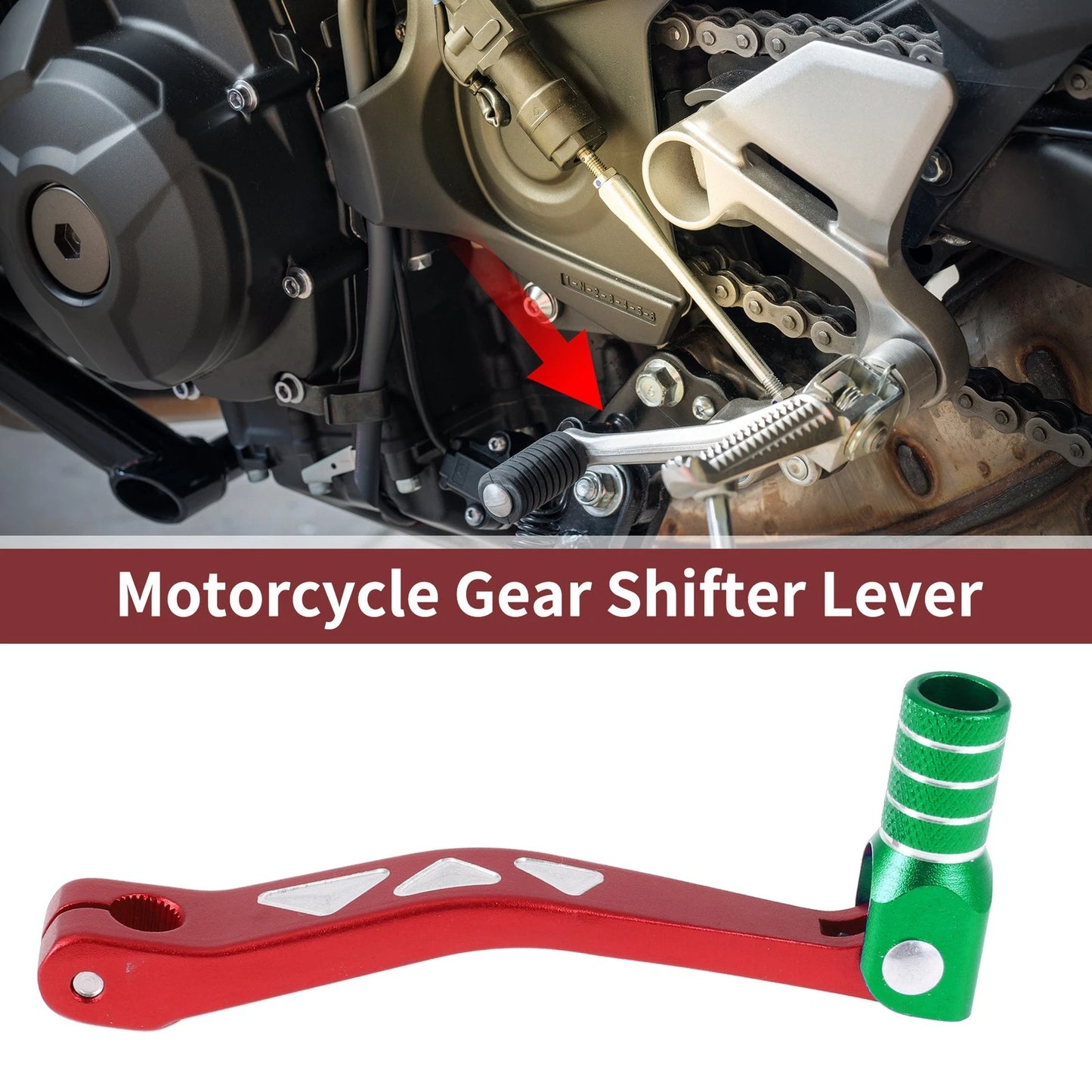 Folding Motorcycle Gear Shifter Lever for Yamaha TTR 50cc Red and Green