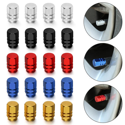4 x Durable Aluminum Tire Valve Air Dust Cover Caps for Car Truck SUV Bike