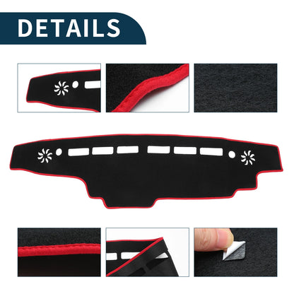 Dashboard Cover Mat for Suzuki Every DA17V (2015-2024) Black Red 1 Set