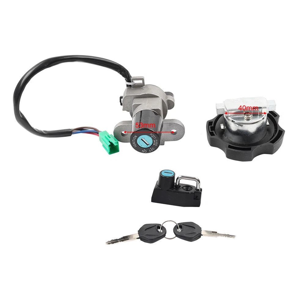 Ignition Switch, Fuel Gas Cap, Helmet Lock Kit for Yamaha DT125RE, DT125X (2005-07)