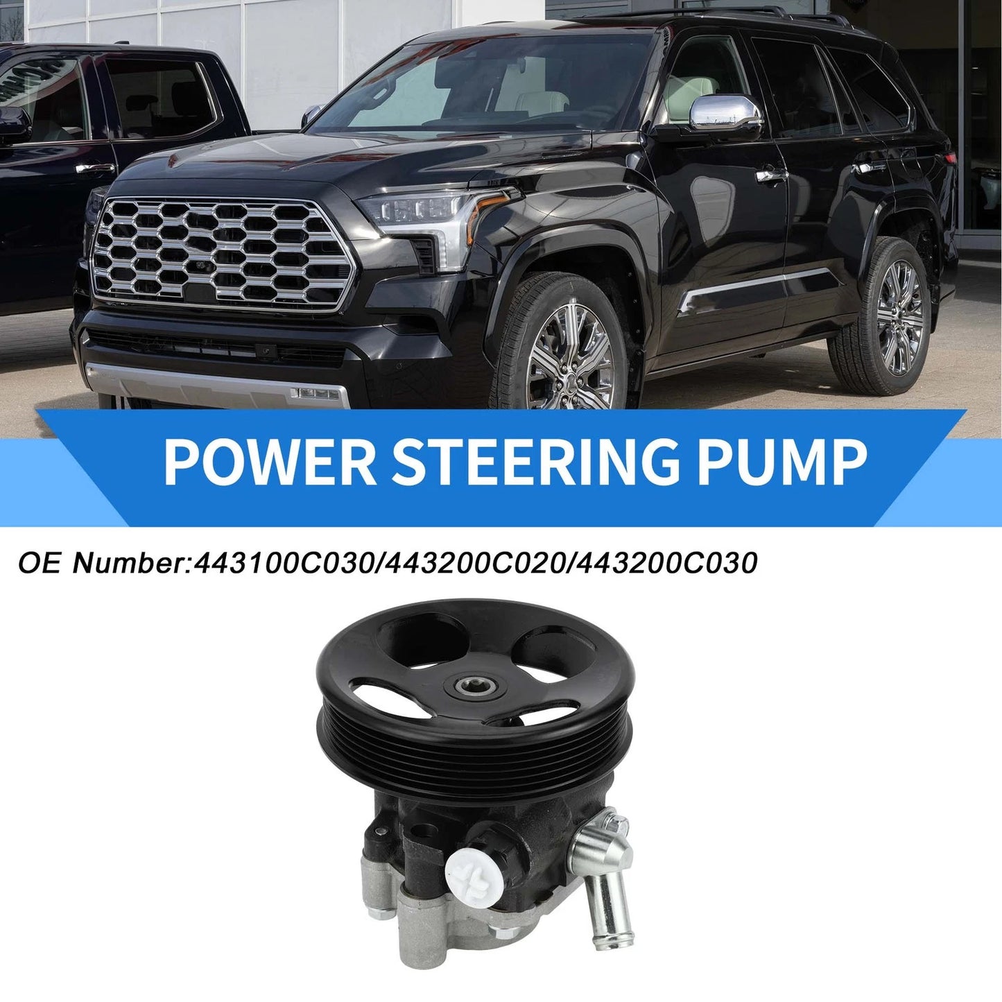 Power Steering Pump w/ Pulley for Toyota Sequoia Tundra (2001-2023)