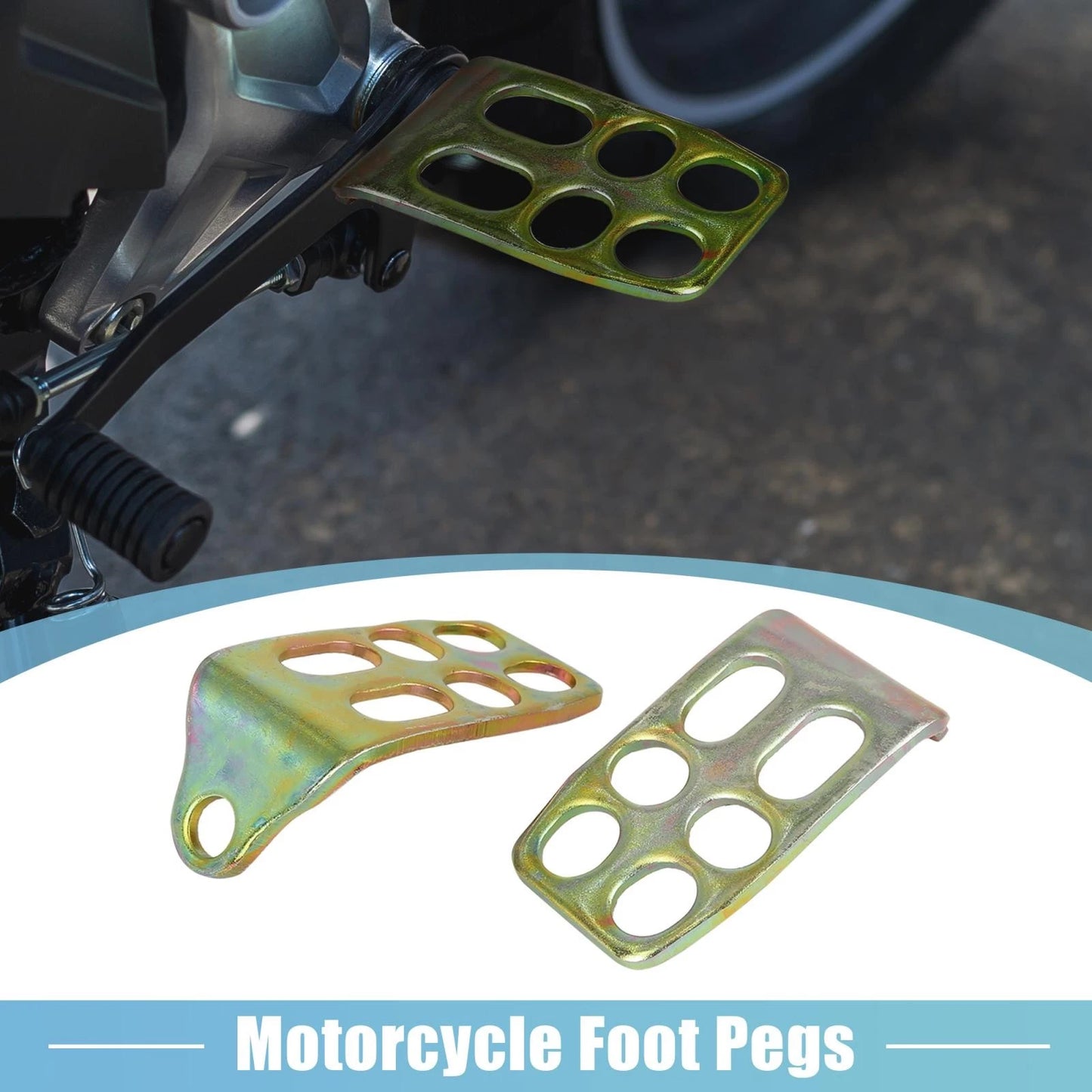 1 Pair 12mm Rearsets Footrest Footpeg Bronze Tone for Motorcycle