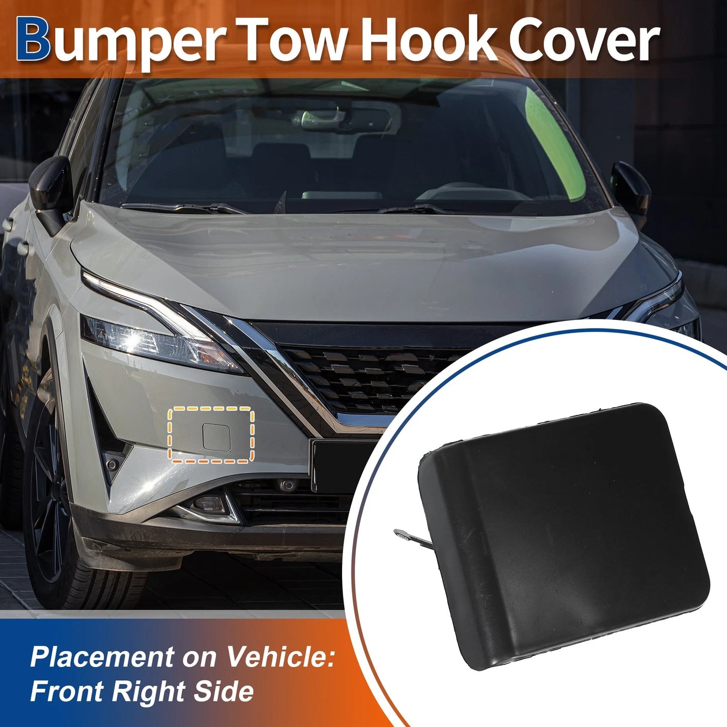 Front Bumper Tow Hook Cap for Nissan Qashqai Dualis (2007-2013)