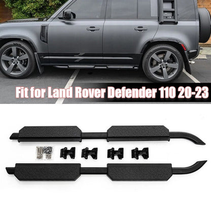 Black Running Board Side Steps for 2020-2024 Land Rover Defender 110 4-Door