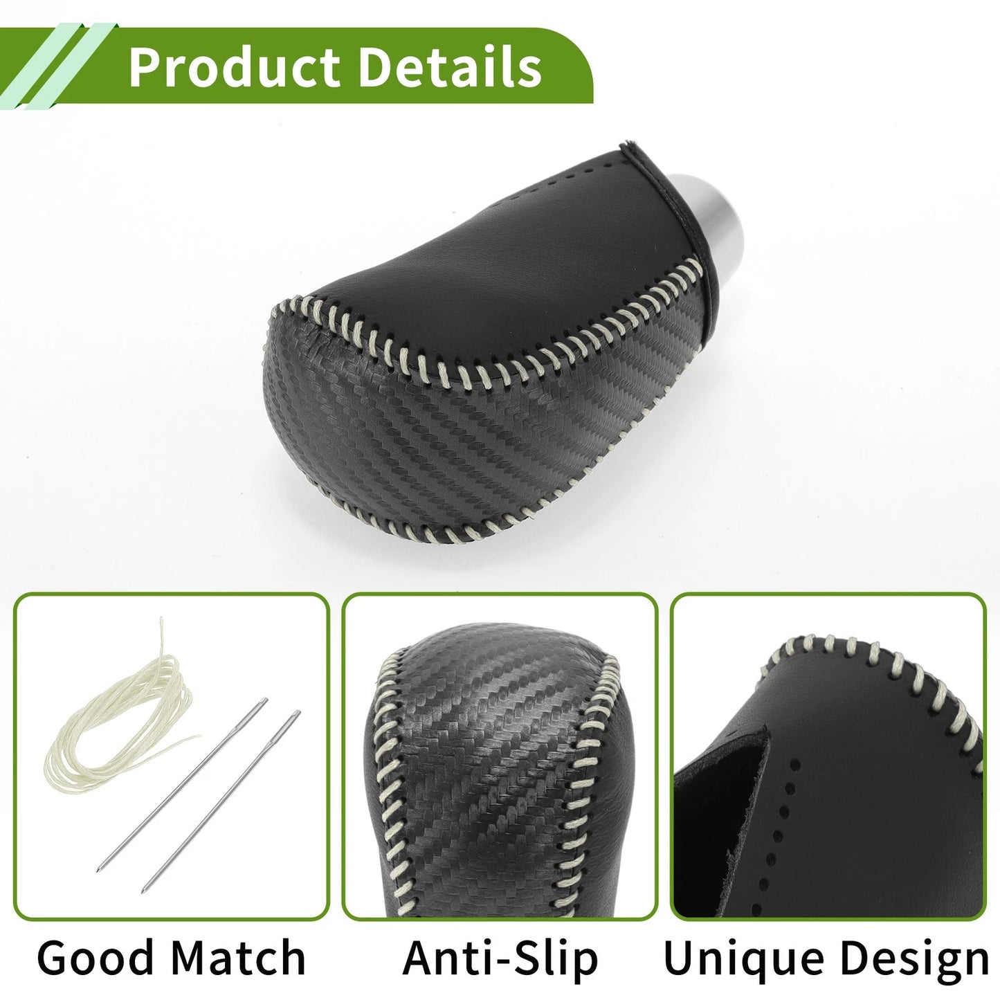 Gear Shift Knob Cover for Toyota Corolla 2009-2013 Black Carbon Fiber