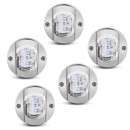 10 x Blue Round 12V Marine Boat Stern Light 6-LED for Pontoon (N/A)
