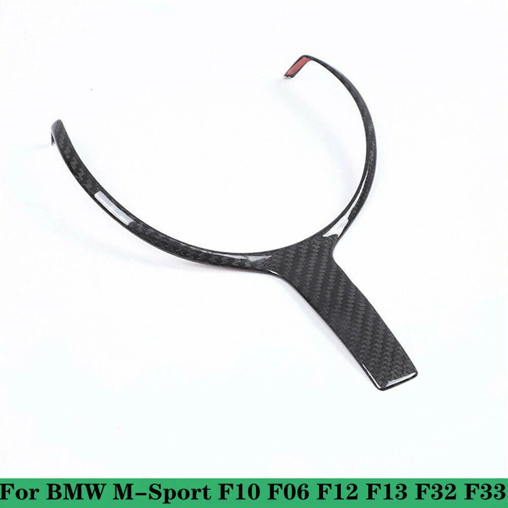 Black Carbon Fiber Look Steering Wheel Trim for BMW M-Sport F10 F06 F12 F13 F32