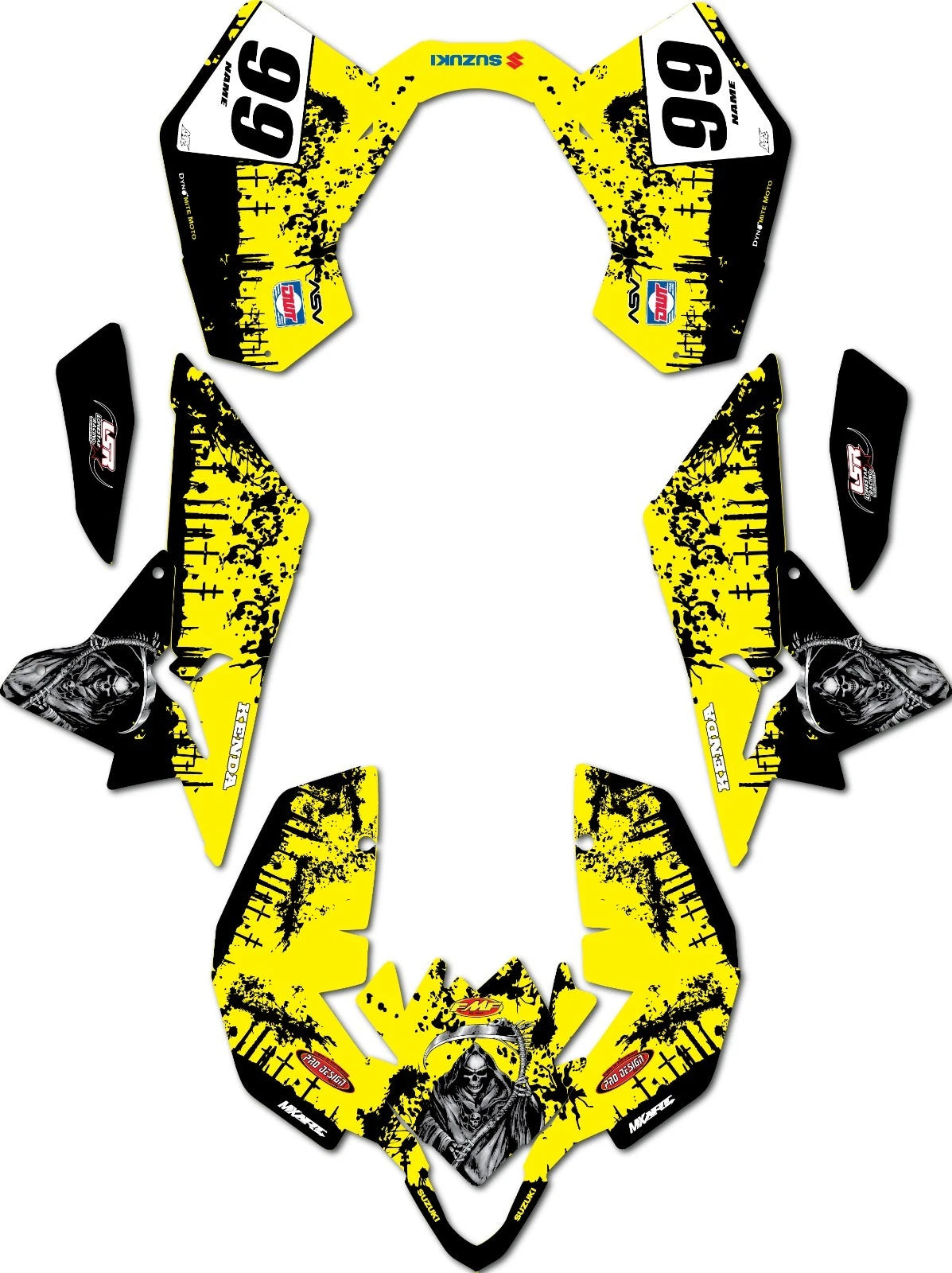 Custom Graphics Kit for Suzuki LTR 450 QUAD ATV - Reaper Style (2006-2009)