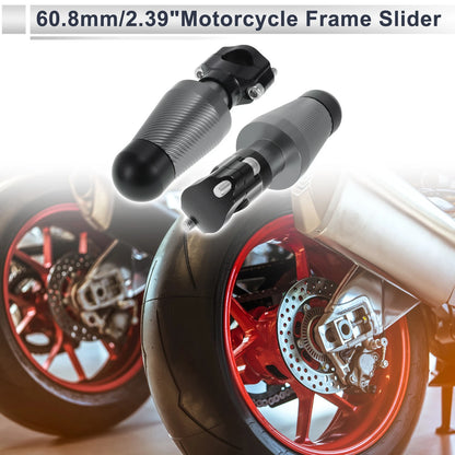 0.87–1.1" Aluminum Alloy Motorcycle Slider Frame 2 x Screws Titanium Tone for Motorcycle