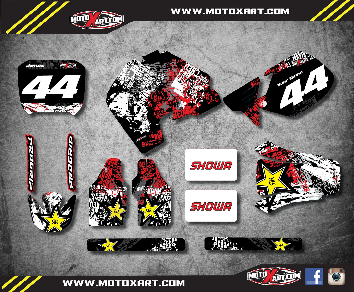 Custom Graphics Full Kit for Honda CR 500 (1989-2001) GRAFFITI STYLE Stickers