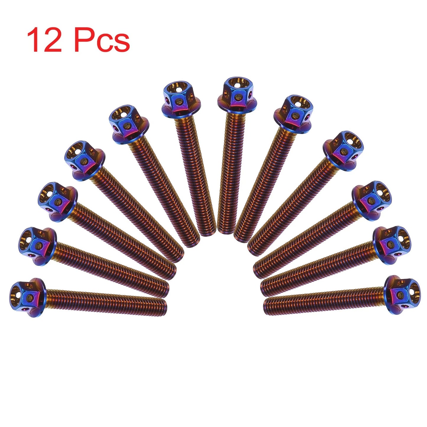 12pcs M6 x 45mm Hexagon Bolts Screws for Motorcycle