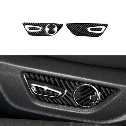 For Mustang 2015-2019 Carbon Fiber Interior Tirm Seat Adjust Buttons Cover
