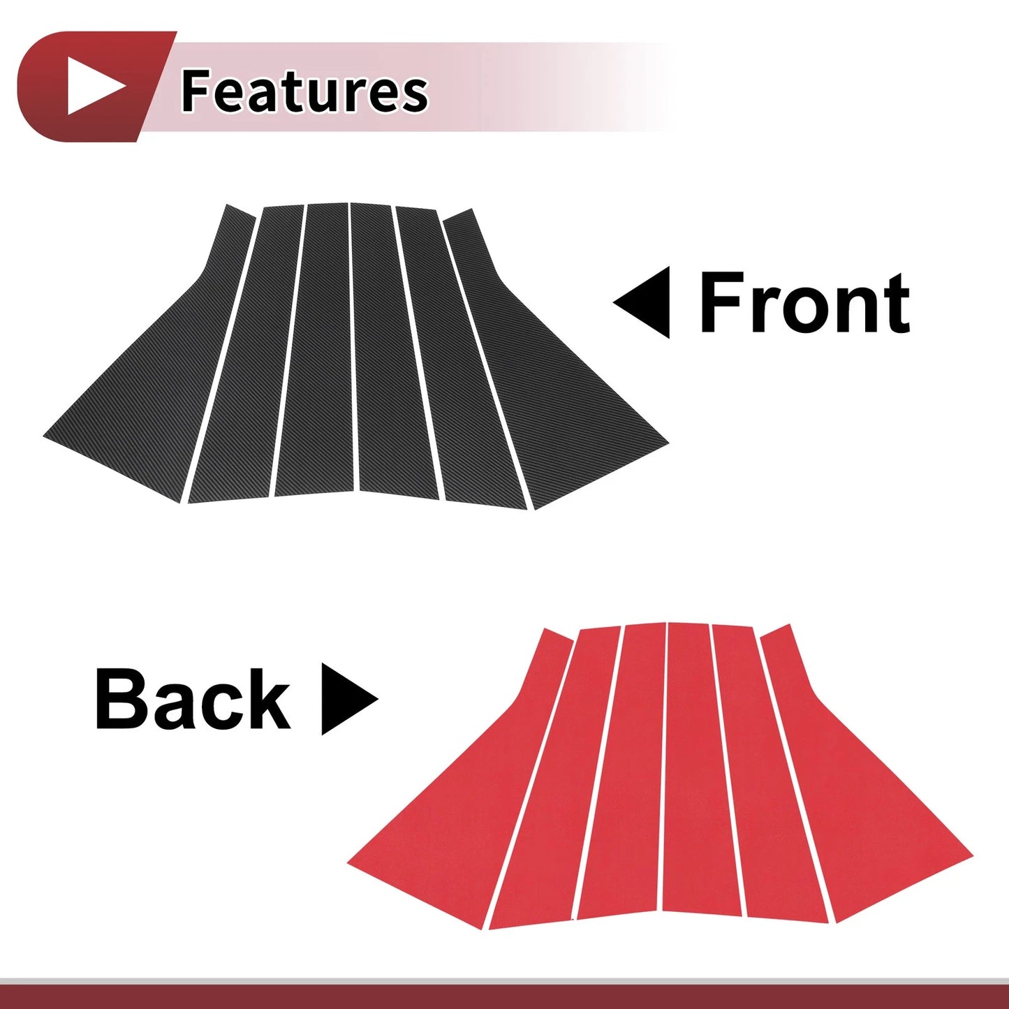 Door Pillar Window Trim for Hyundai Sante Fe 2019-2023 Carbon Fiber Black
