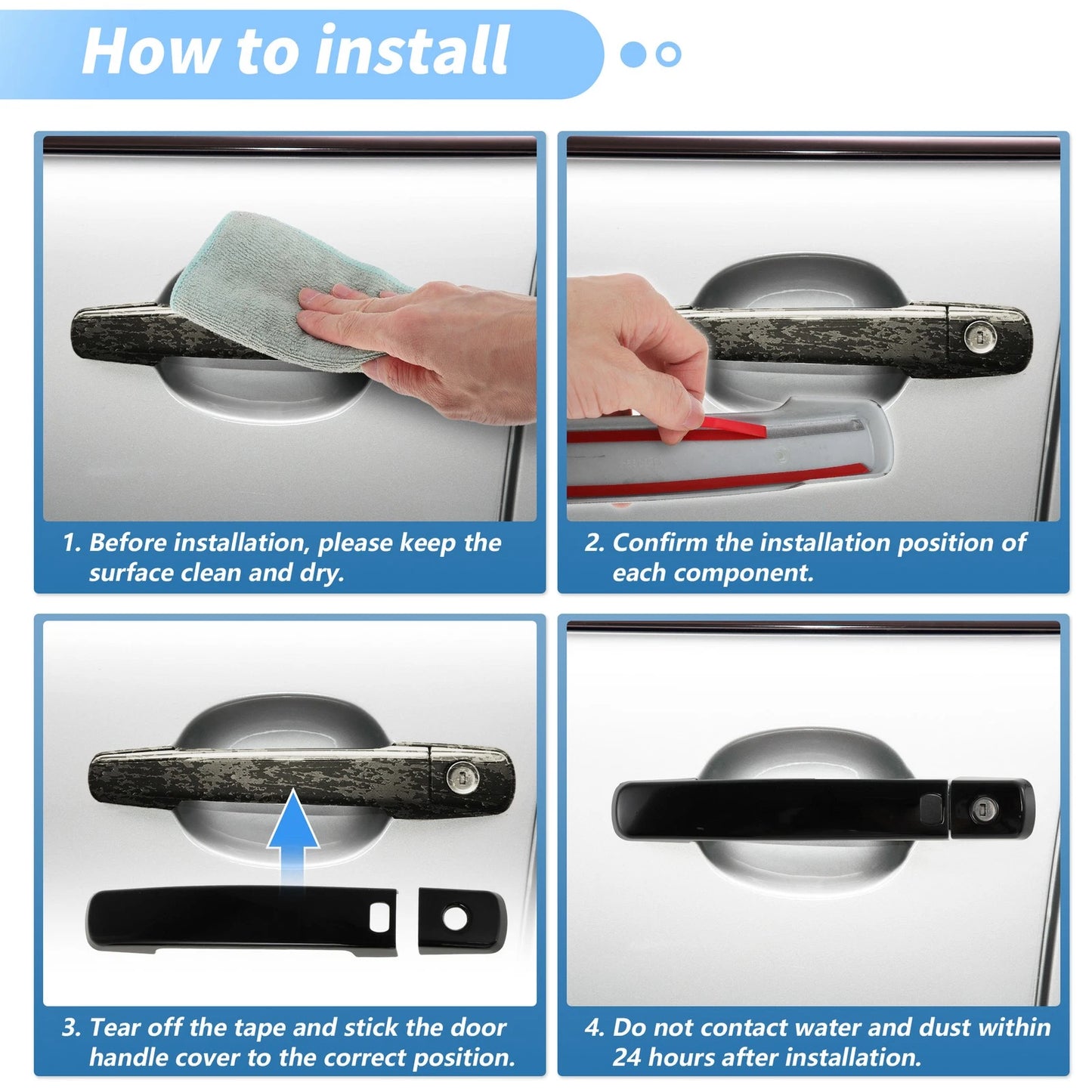 Glossy Black Door Handle Cover Protector for Nissan Altima Frontier Maxima