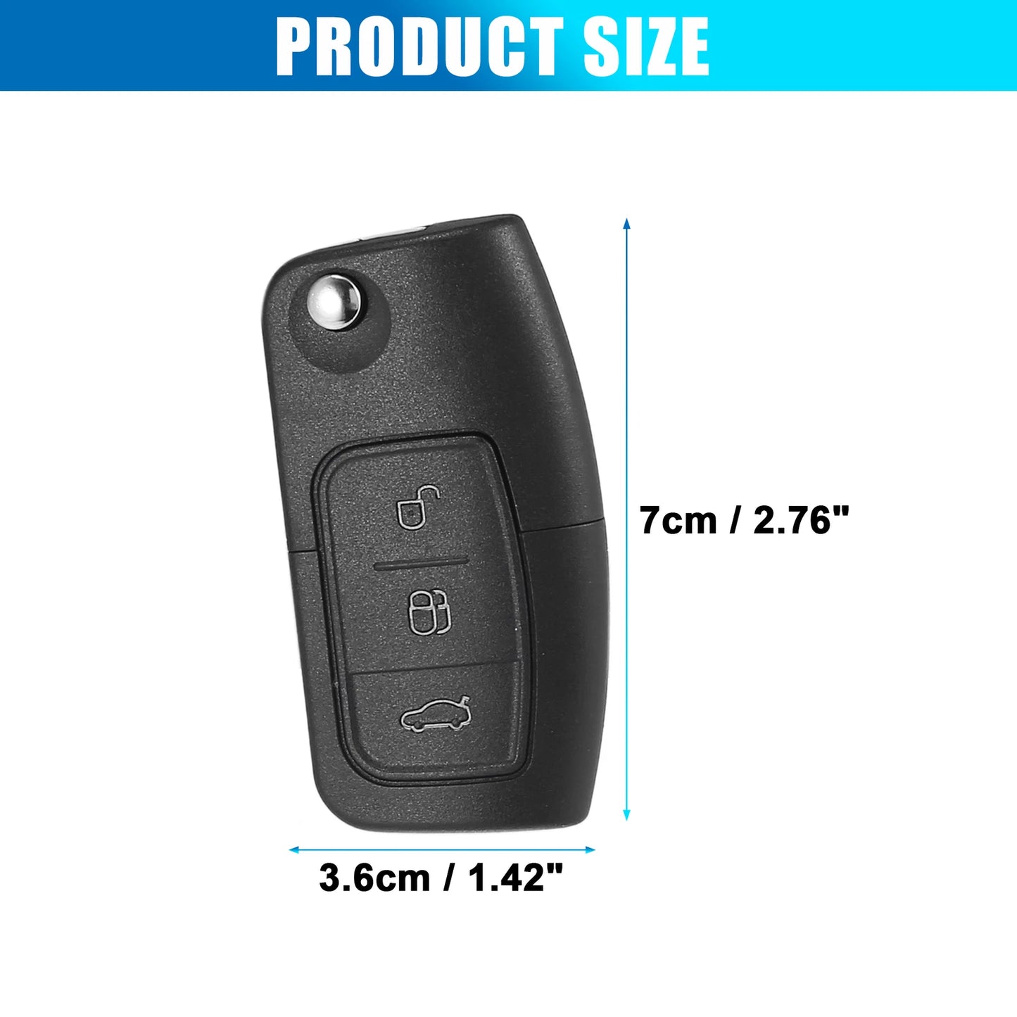 433MHz Fob Car Remote Key for Ford Focus Mondeo Fiesta Galaxy (2000-2023)
