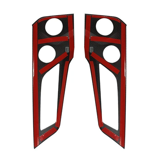 100% Dry Carbon Fiber Door Speaker Panel Cover Trim for Ford Mustang 2024+