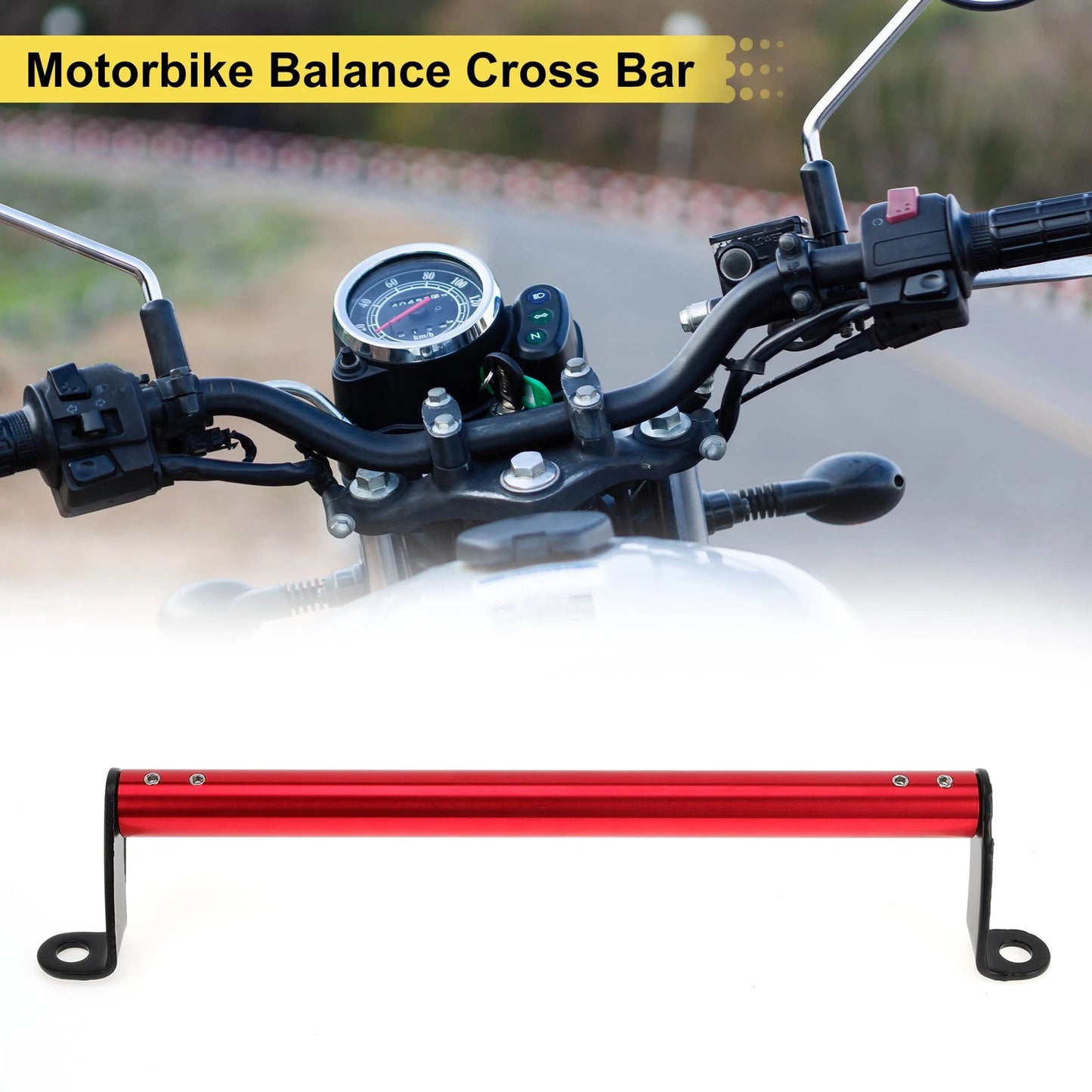 Balance Cross Bar Handlebars 0.41in Hole Diameter Red for Motorcycle