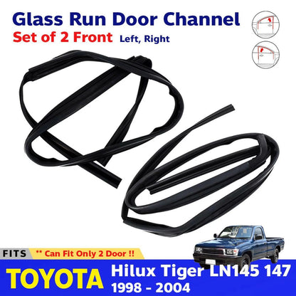 Glass Run Channel Rubber Pair Front Fits Toyota Hilux Tiger LN145 98-04 New D10