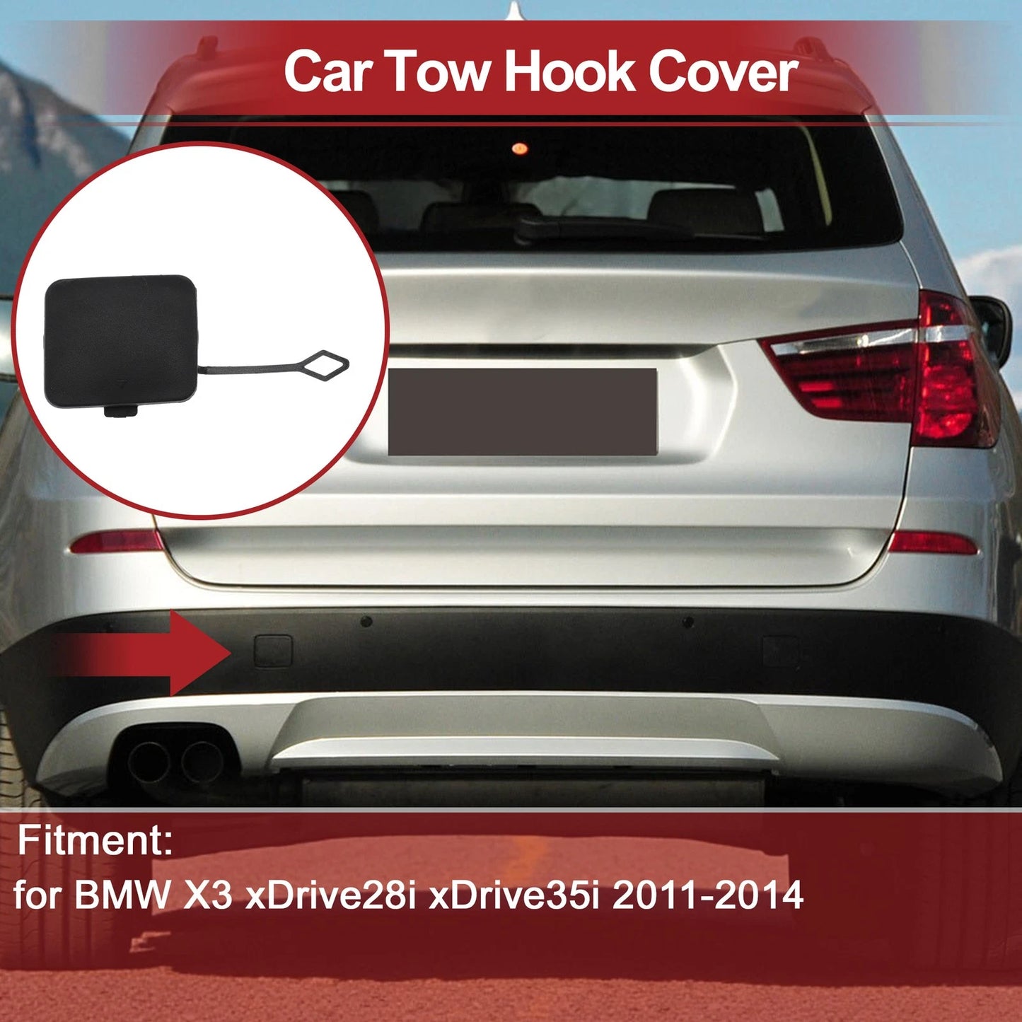 Tow Hook Cover Cap for BMW X3 xDrive28i (2011-2017)