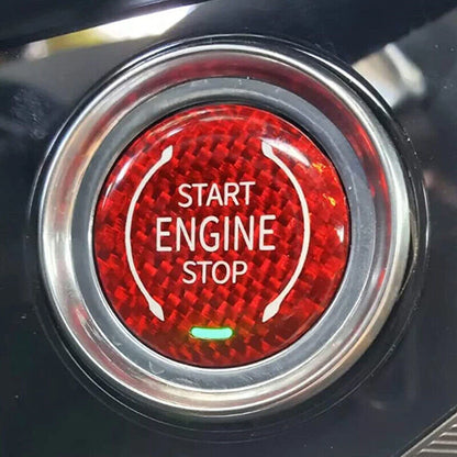 Carbon Fiber Red Engine Start Button Trim for Chevrolet Corvette C8 (2020-2022)
