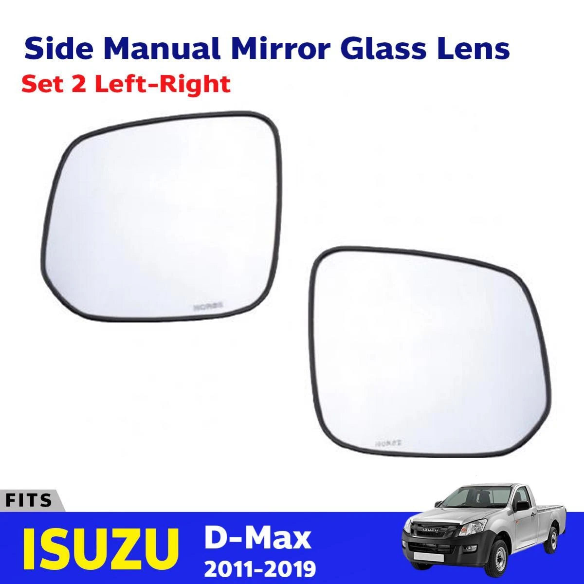 Side Mirror Glass Lens Manual Pair Fits Isuzu D-Max Pickup Truck UTE 2011-19 D06