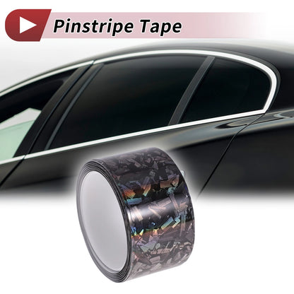 Pinstripe Tape 50mmx8.5m for Car, Motorcycle and Boat Laser Silver Tone