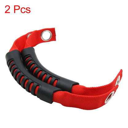 2 x Red Rear Seat Grab Handles for Jeep Wrangler (2018-2023)