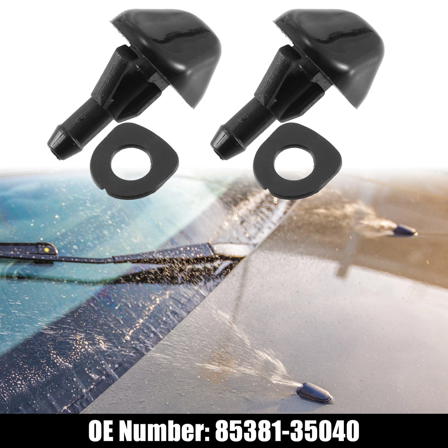 2pcs Front Windshield Washer Nozzle Wiper Jet for Toyota 4Runner (1989–2026)