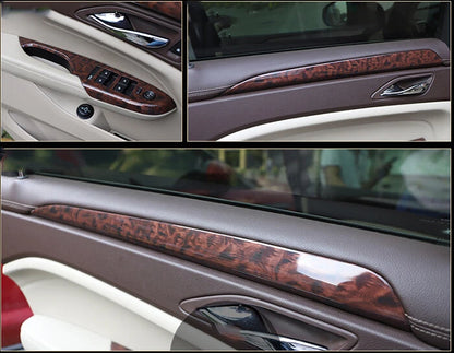8pcs Wood-Grain Armrest Window Lift Switch Trim for Cadillac SRX (2010–2016)