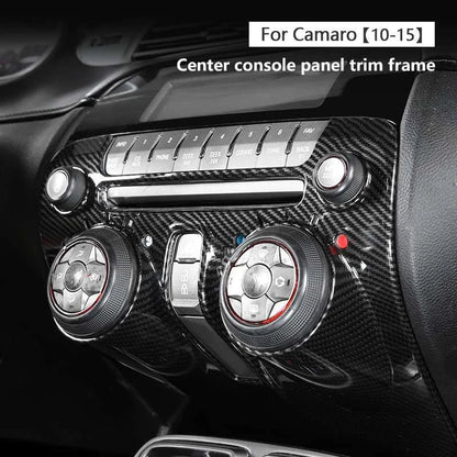 Real Carbon Fiber Console AC Radio Panel Cover Trim for Chevrolet Camaro 10-15