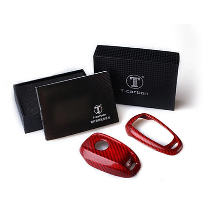 1x Red Carbon Fiber Key Fob Case for Alfa Romeo Giulia (2017-2023)
