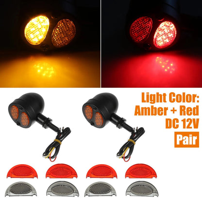 Pair / 2 x Motorcycle Turn Signal Light 4 Wire LED for Harley
