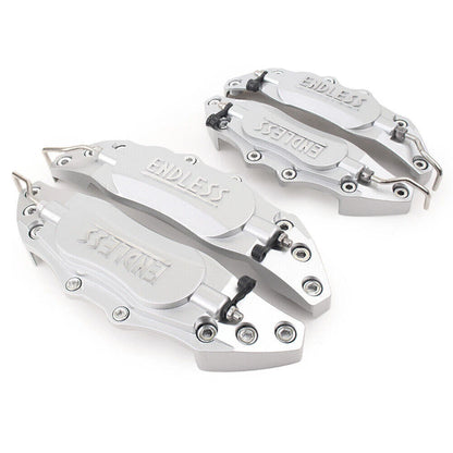 4 x 3D Metal Brake Caliper Covers for Universal Car Front & Rear Silver