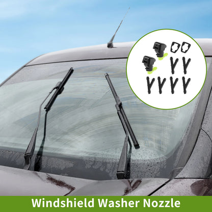 Windshield Washer Nozzle w/ Hose Connector for Dodge Black