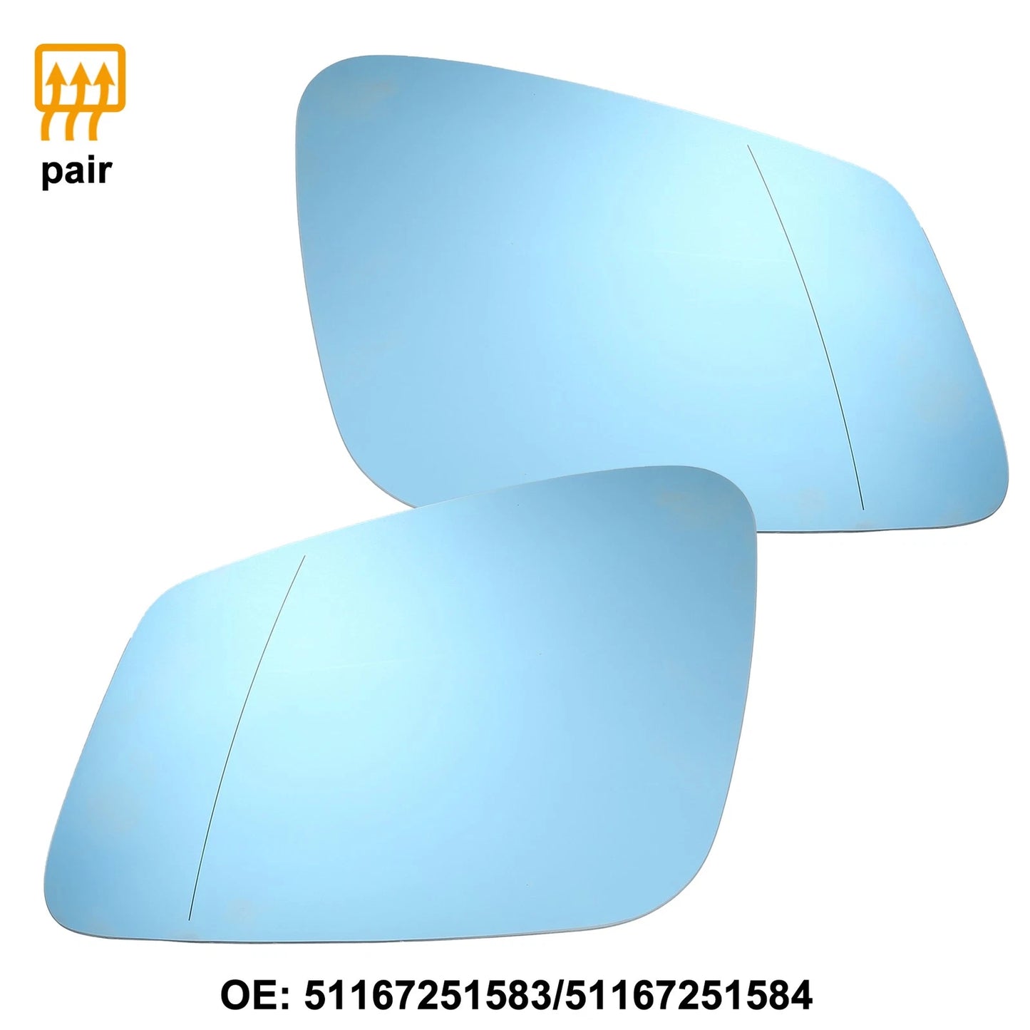 Mirror Glass Replacement for BMW 740Li 550i (2010-2015) - 1 Pair