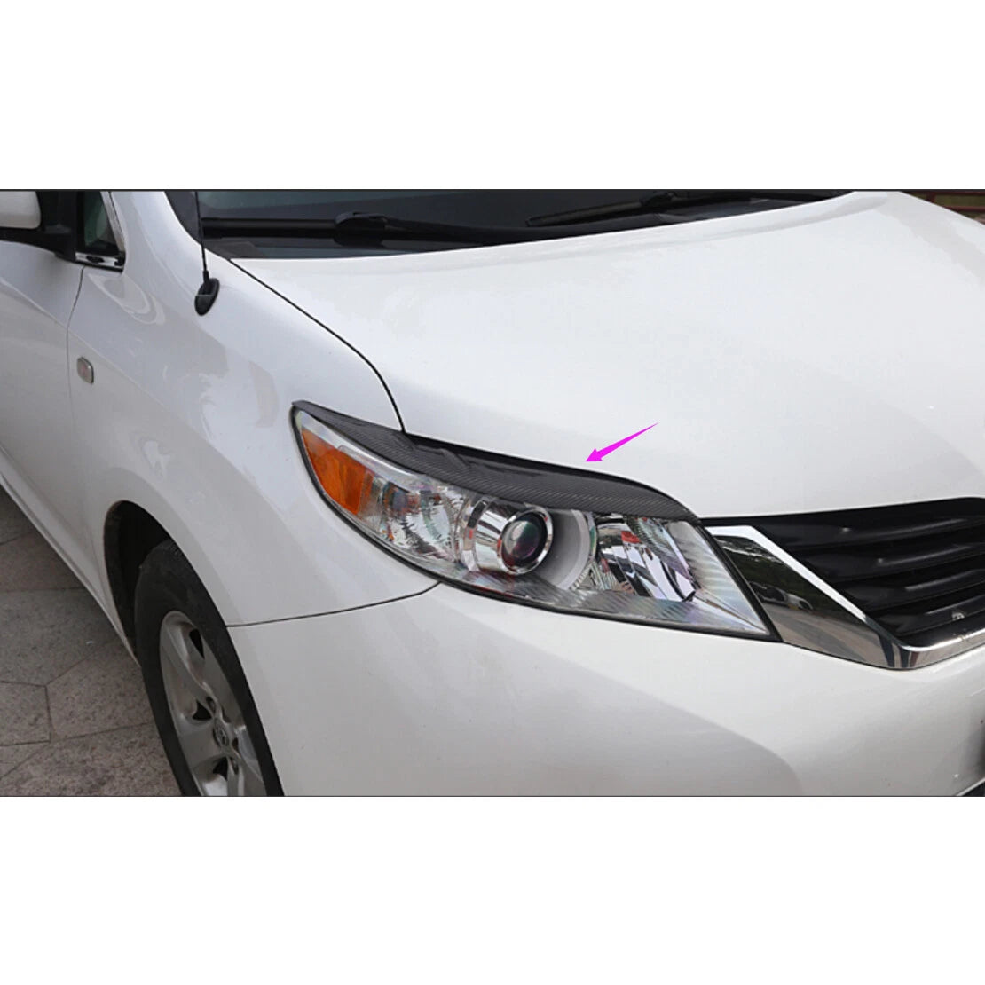 Headlight Eyebrow Covers for Toyota Sienna LE SE (2011-2020)