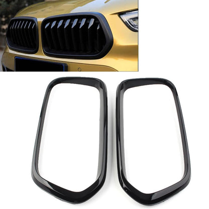 Black Front Bumper Grille Frame Cover Trim for BMW X2 F39 (2018-2021)