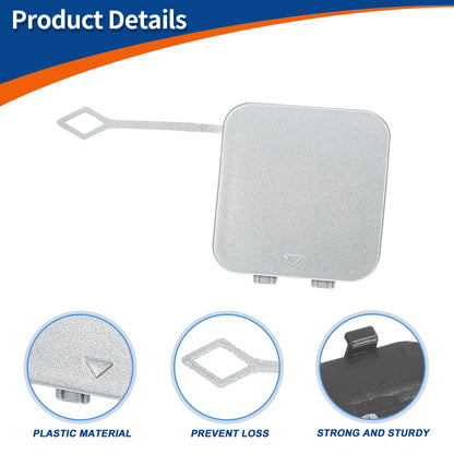 Rear Tow Hook Cover for BMW 530i 540i M5 (2001-2006) Silver Tone