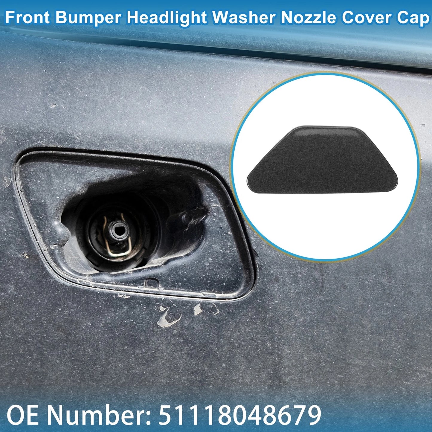 Front Left Washer Nozzle Cover for BMW 528i (2011-2016) Gray