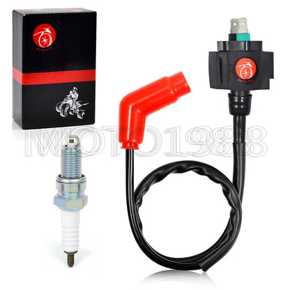 Ignition Coil & Spark Plug 2 x Honda TRX400FW 4x4, TRX450ES (1995–2004)