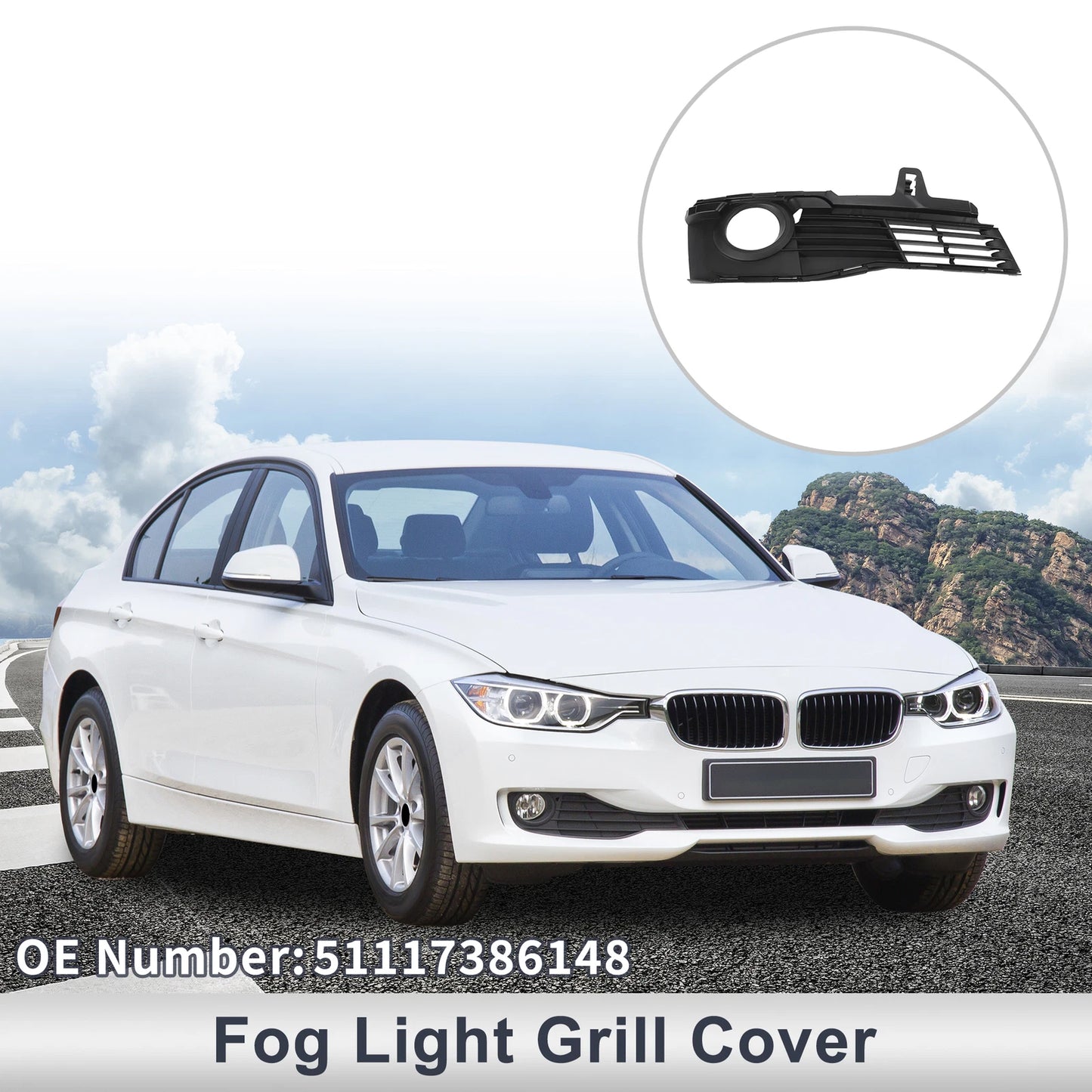 Front Right Fog Light Grill for BMW 3 Series (2015-2019)