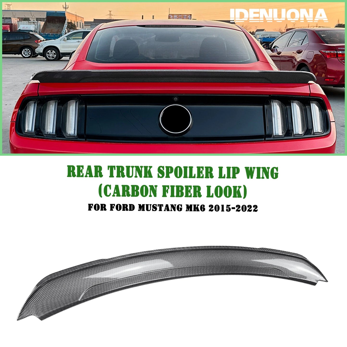 Carbon Look Rear Boot Spoiler Lip for Ford Mustang MK6 (2015-2022)