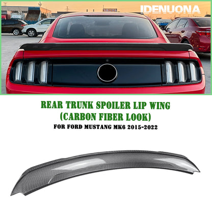 Carbon Look Rear Boot Spoiler Lip for Ford Mustang MK6 (2015-2022)