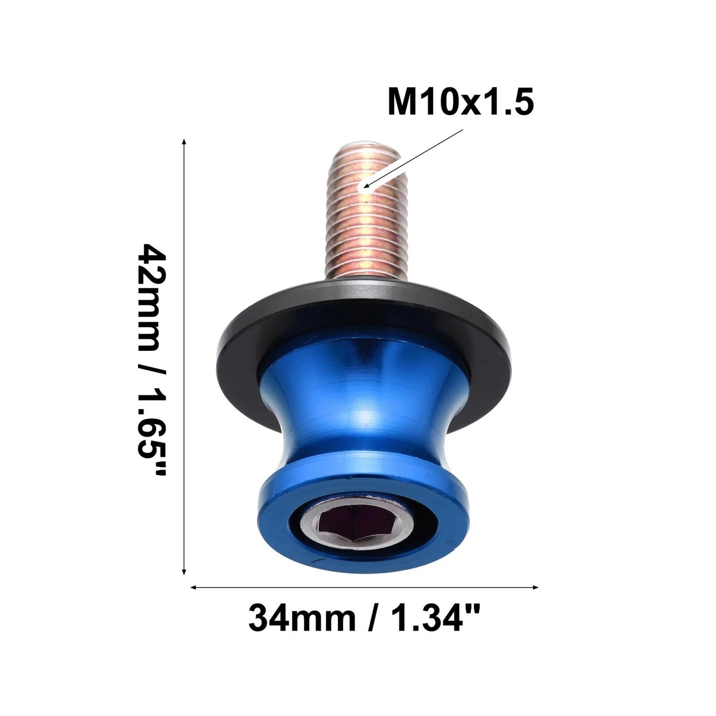 2 x 10mm Swing Arm Spool Rear Stand Sliders for Motorcycle