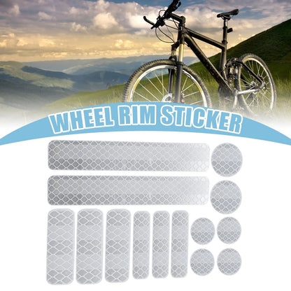 14pcs Reflective Stickers for Helmet Bicycle Motorcycle Car PET Silver Tone