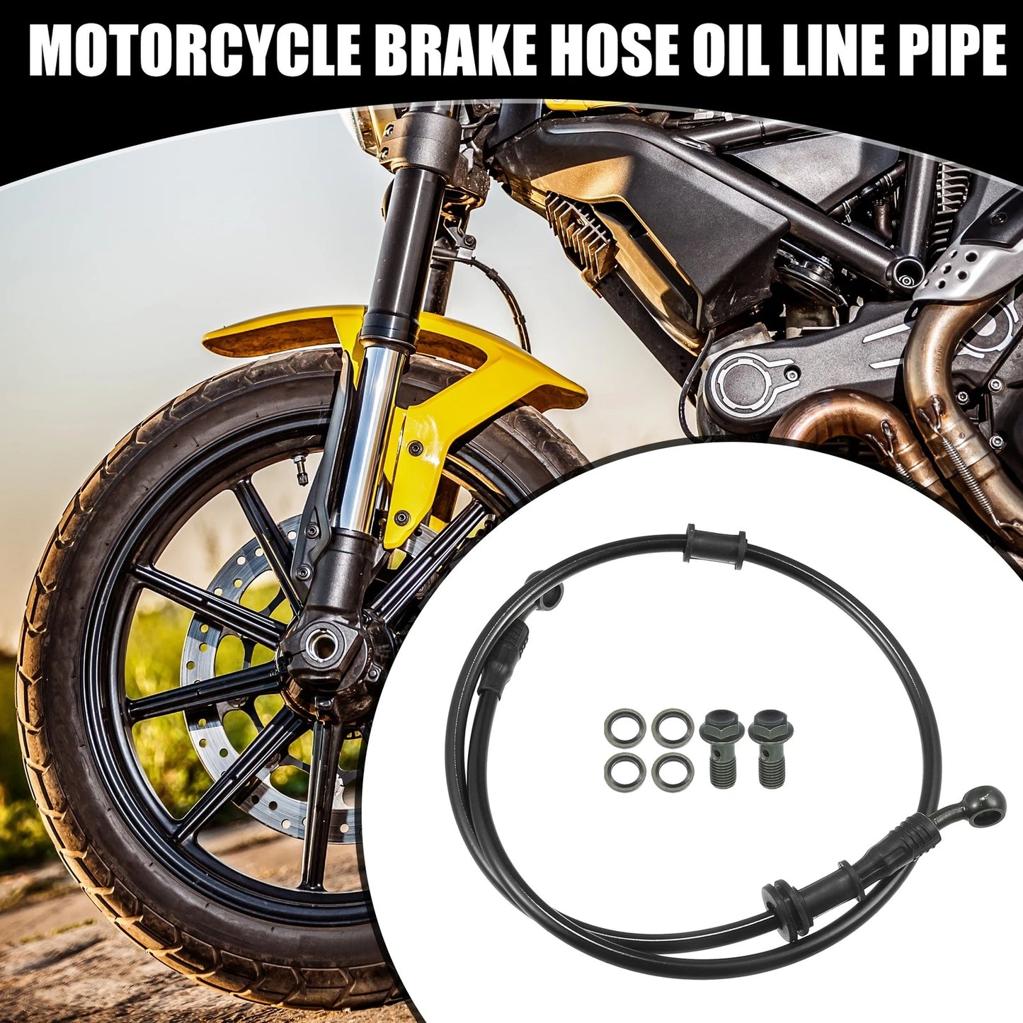 Oil Hose Set / 90cm / Brake Oil Hose Set Black for Universal Motorcycle