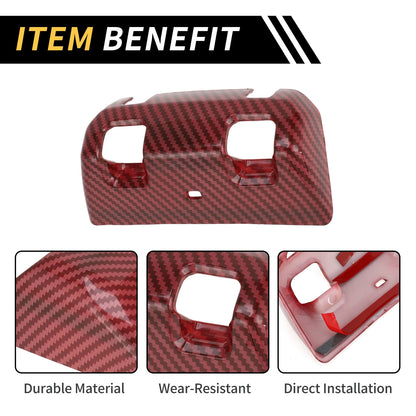 Rear Window Switch Panel Cover for Jeep Wrangler JL JLU (2018-2024) Carbon Fiber Red
