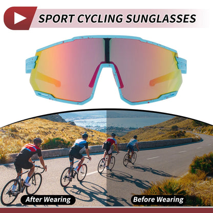 Goggles for Motorcycle Riding Colorful Lens Blue Red Frame Tri-Acetyl Cellulos