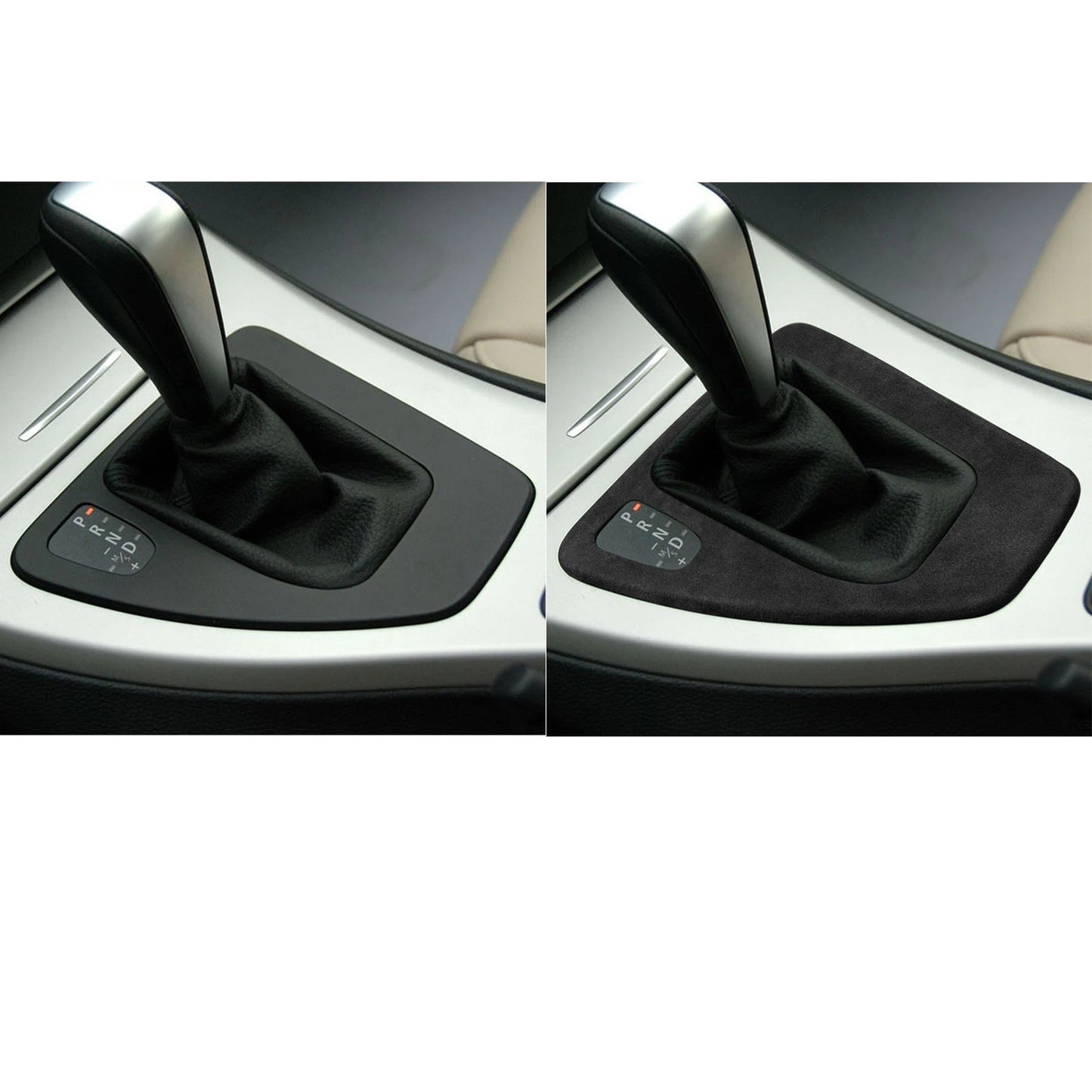 1pc Black Leather Gear Shift Trim for BMW 3 Series E90 E92 E93 (2005-2012)